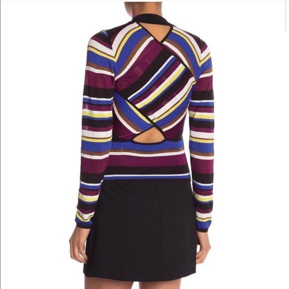 RACHEL Rachel Roe Victorian Violet Stripe Top - Picture 4 of 8